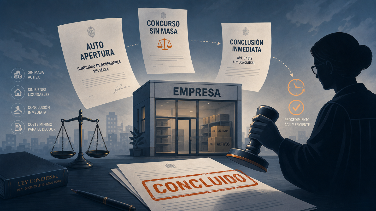 Concurso sin masa o concurso exprés: cierre de una empresa insolvente conforme al art. 37 bis TRLC